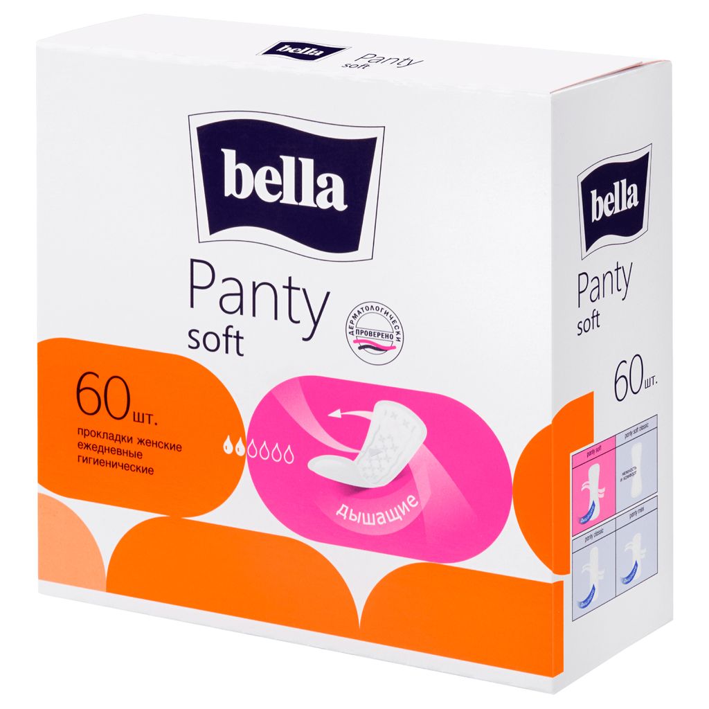 Bella Panty Soft прокладки ежедневные, прокладки гигиенические, 60 шт.