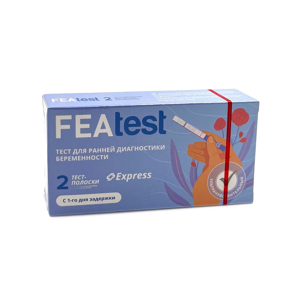 фото упаковки FEAtest Тест для ранней диагностики беременности, тест-полоска, 2 шт. фото упаковки FEAtest Тест для ранней диагностики беременности