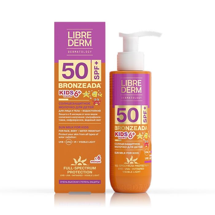 фото упаковки Librederm Bronzeada Молочко солнцезащитное для детей SPF50