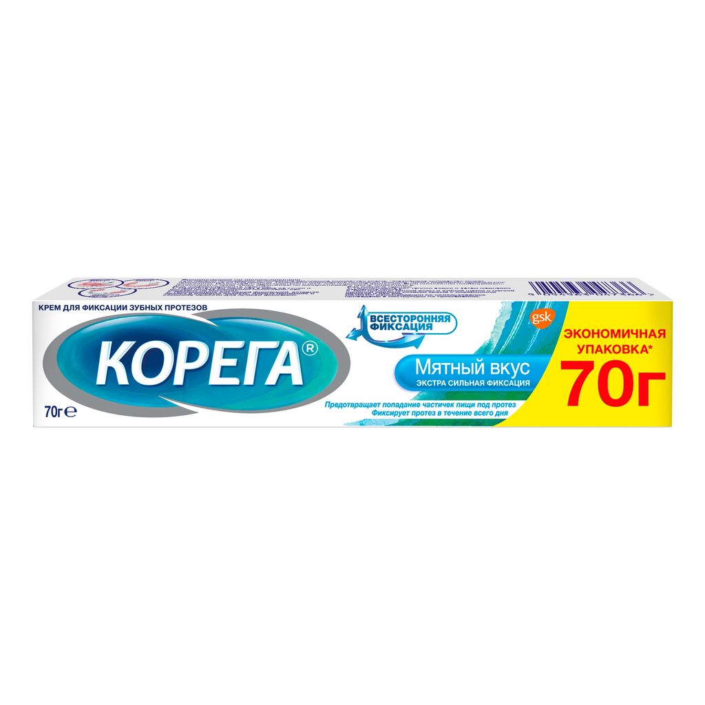 фото упаковки Корега Экстра сильный мятный Крем для фиксации зубных протезов