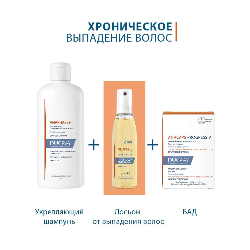 Ducray Neoptide лосьон от выпадения волос, лосьон, от хронического выпадения волос у женщин, 30 мл, 3 шт.