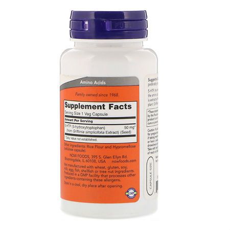 NOW 5-HTP 5-гидрокситриптофан, 50 мг, капсулы, 90 шт.