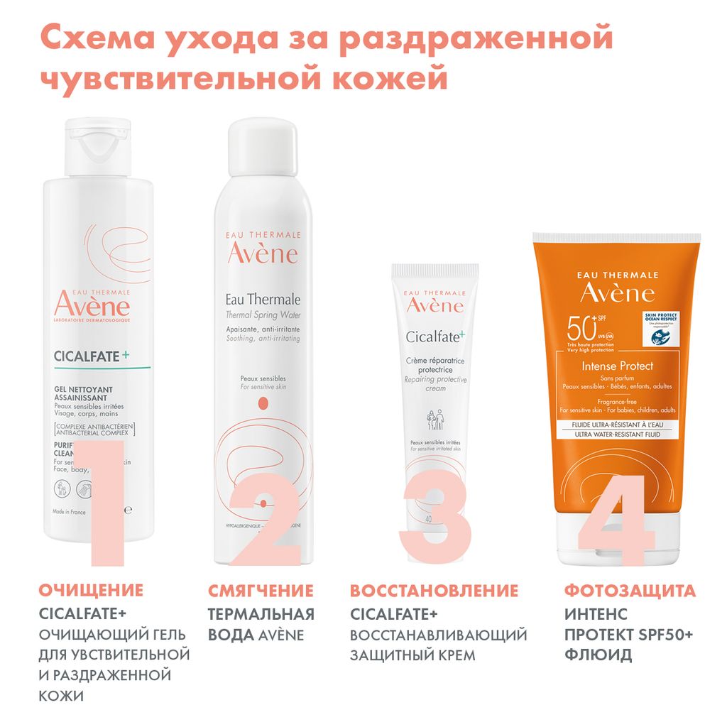 Avene Cicalfate Гель очищающий, для чувствительной и раздраженной кожи, 200 мл, 1 шт.