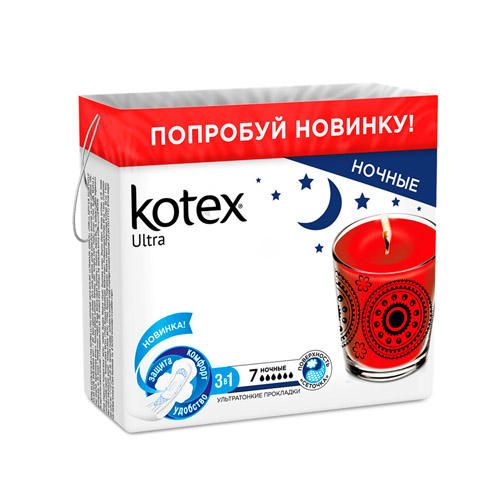 фото упаковки Kotex ultra night прокладки ночные поверхность сеточка