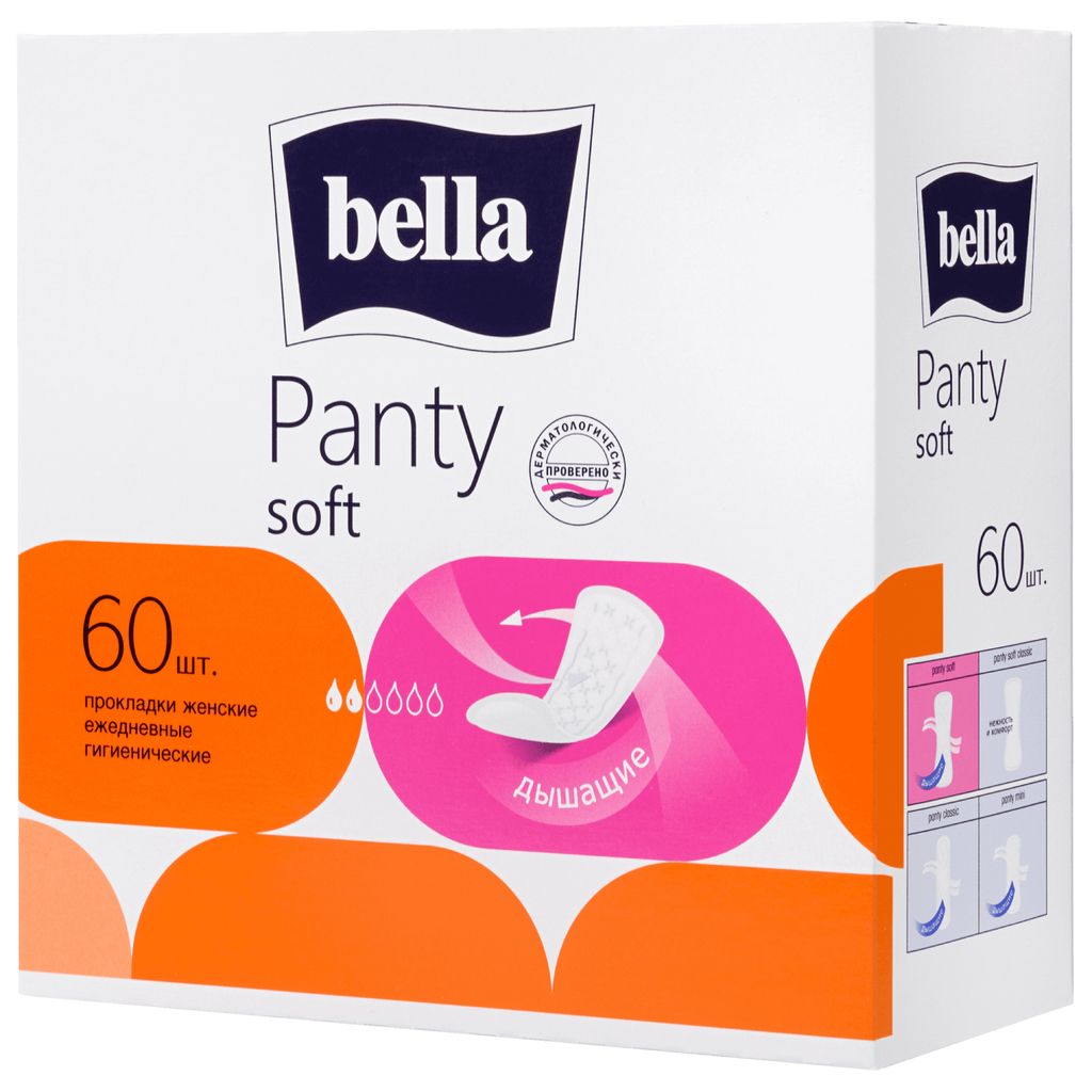 Bella Panty Soft прокладки ежедневные, прокладки гигиенические, 60 шт.