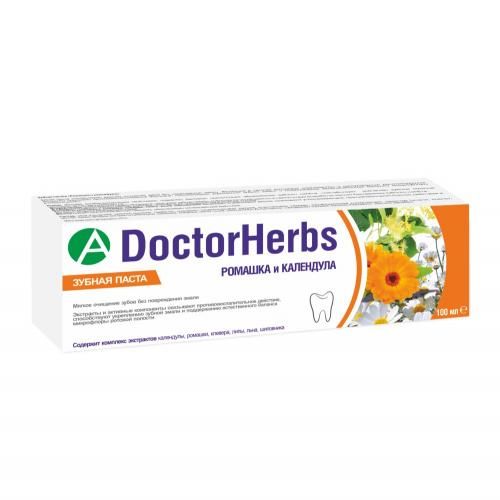 DoctorHerbs Зубная паста Ромашка и календула, с фтором, паста зубная, 100 мл, 1 шт.