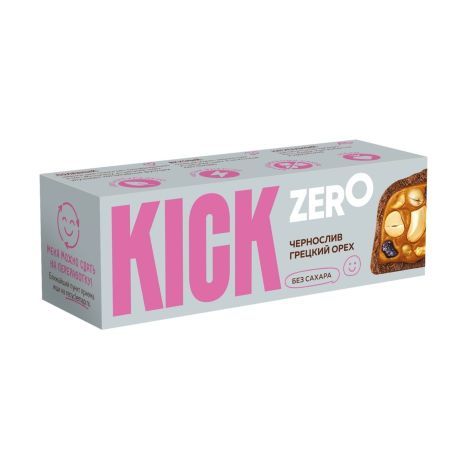 Kick Zero батончик чернослив грецкий орех, шоколад, без сахара, 45 г, 1 шт.
