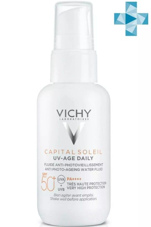 Vichy Capital Soleil UV Age-Daily Флюид для лица против признаков фотостарения SPF 50+, флюид, 40 мл, 1 шт.