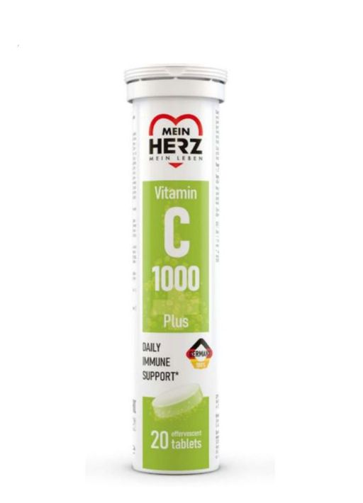 Mein Herz Витамин C плюс, 1000 мг, таблетки шипучие, апельсин, 20 шт.