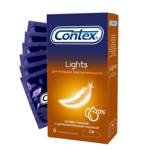 Презервативы Contex Lights, презервативы, особо тонкие, 6 шт.