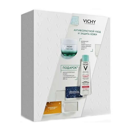 Vichy Набор Антивозрастной уход и защита кожи, набор, Slow Age крем SPF30 50мл + Мицеллярная вода для чувст. кожи 200мл, 2 шт.