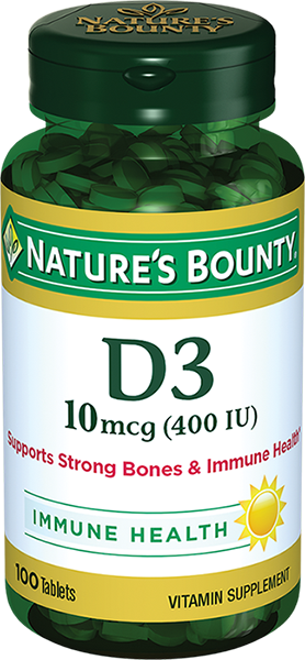 Natures Bounty Витамин D3, 400 МЕ, таблетки, 100 шт.