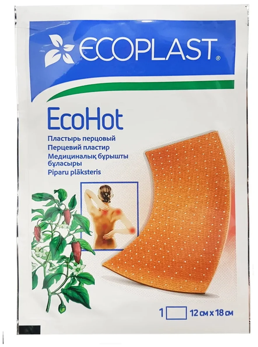 Ecoplast Ecohot Пластырь перцовый, 12х18, 1 шт.