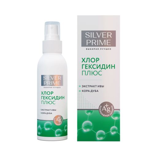 SilverPrime Хлоргексидин плюс Лосьон для кожи антимикробный с ионами серебра, спрей, 100 мл, 1 шт.