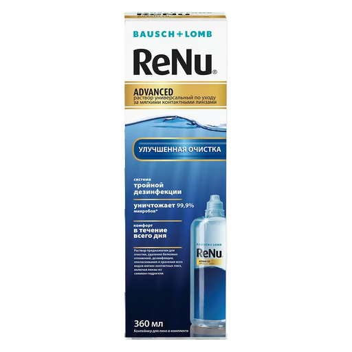 ReNu Advanced Раствор для контактных линз, 360 мл, 1 шт.