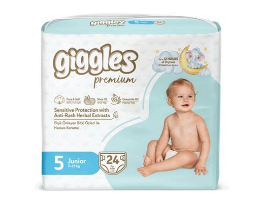 Giggles Premium Twin Junior Подгузники детские, р. 5, 11-25кг, 24 шт.